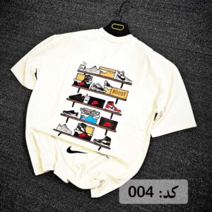 تیشرت دو نخ طرحدار کتونی