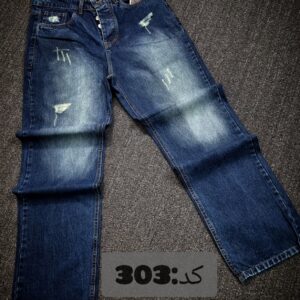 شلوار بگ جین ساده طرح زاپ مردانه کد 303