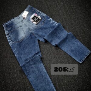 شلوار جین مام فیت مردانه آبی روشن کد 205