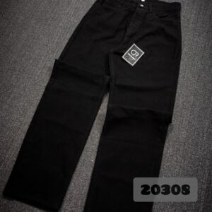 شلوار بگ جین مشکی طرح زاپ مردانه کد 20308