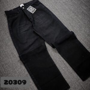 شلوار بگ جین مشکی ساده مردانه کد 20309