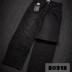 شلوار بگ جین قهوه ای تیره ساده مردانه کد 20312