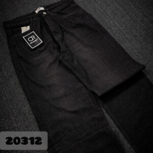 شلوار بگ جین قهوه ای تیره ساده مردانه کد 20312