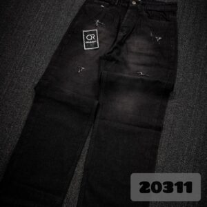 شلوار بگ جین قهوه ای تیره زاپ دار مردانه کد 20311