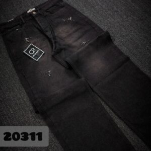 شلوار بگ جین قهوه ای تیره زاپ دار مردانه کد 20311